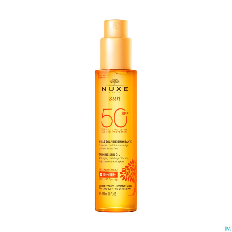 Nuxe sun huile bronz. ip50 visage&corps150ml