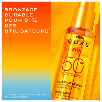 Nuxe sun huile bronz. ip50 visage&corps150ml
