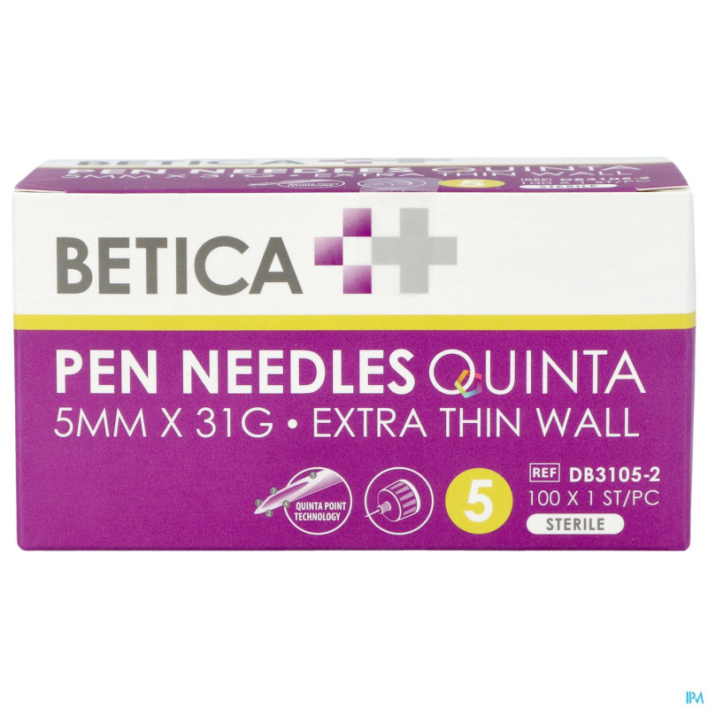Betica aiguilles stylo inj quinta 5mmx31g    100