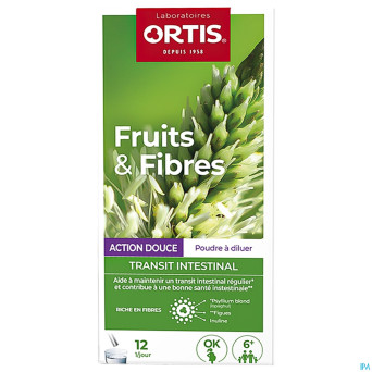 Ortis fruits & fibres action douce   sticks 12x10g