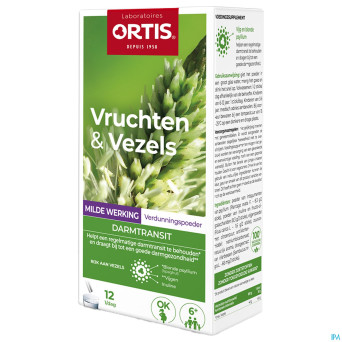 Ortis fruits & fibres action douce   sticks 12x10g