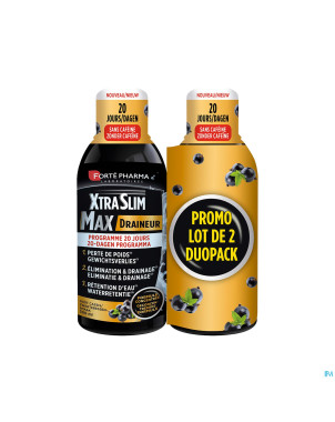 Xtraslim max draineur cassis duo    2x500ml