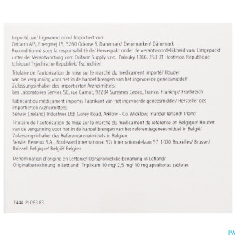 Triplixam 10mg/2,50mg/10mg orifarm comp pell90 pip