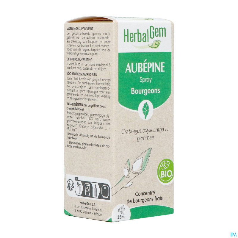 Herbalgem aubepine bio spray   15ml