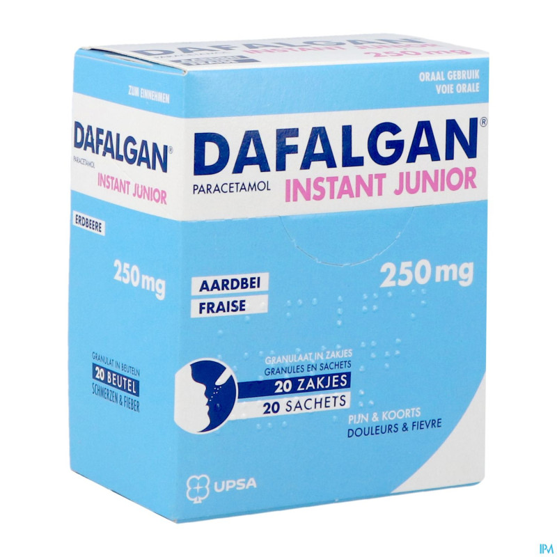 Dafalgan instant junior fraise 250mg gran sach 20