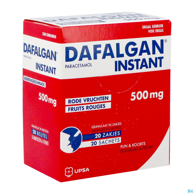 Dafalgan instant fruits rouges 500mg gran sach 20