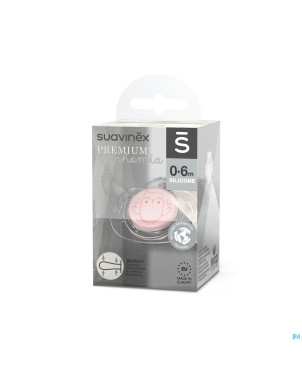 Suavinex bonhomia soother sili. flat 0/6m owl pink