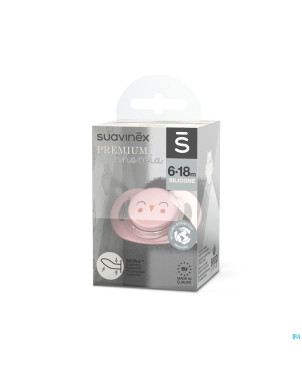 Suavinex bonhomia soother sili.flat 6/18m owl pink