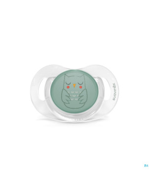 Suavinex bonhomia soother sili. rev 0/6m owl green