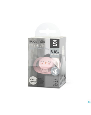 Suavinex bonhomia soother sili.rev 6/18m owl pink