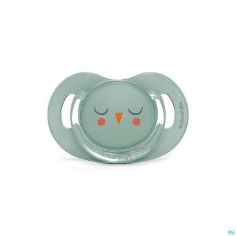 Suavinex bonhomia soother sili.rev 6/18m owl green