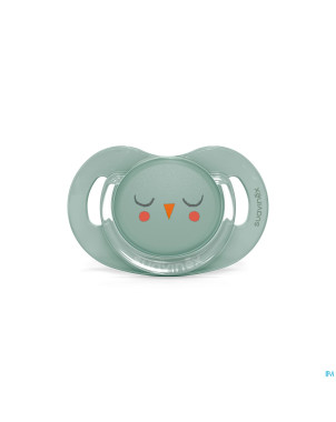 Suavinex bonhomia soother sili.rev 6/18m owl green