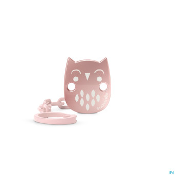 Suavinex bonhomia soother chain owl pink