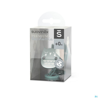 Suavinex bonhomia soother chain owl green