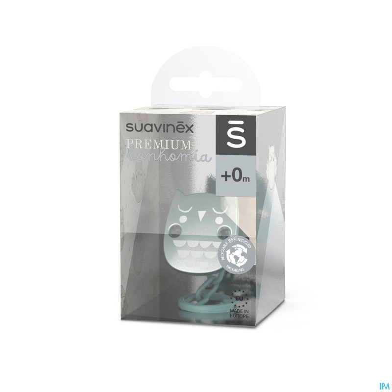 Suavinex bonhomia soother chain owl green