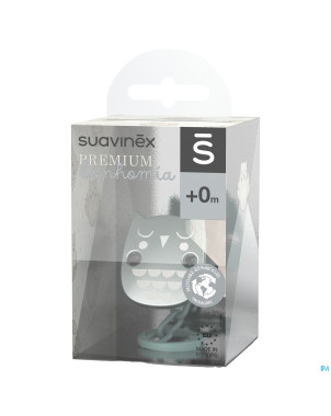 Suavinex bonhomia soother chain owl green
