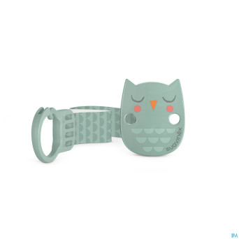 Suavinex bonhomia soother clip+ribbon owl green
