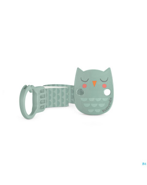 Suavinex bonhomia soother clip+ribbon owl green