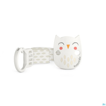 Suavinex bonhomia soother clip+ribbon owl beige