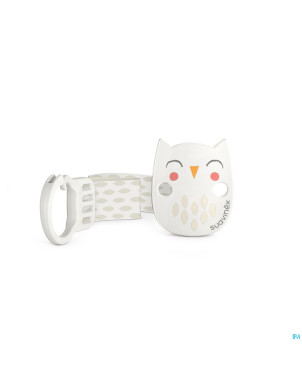 Suavinex bonhomia soother clip+ribbon owl beige