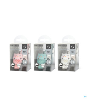 Suavinex bonhomia soother clip+ribbon owl beige