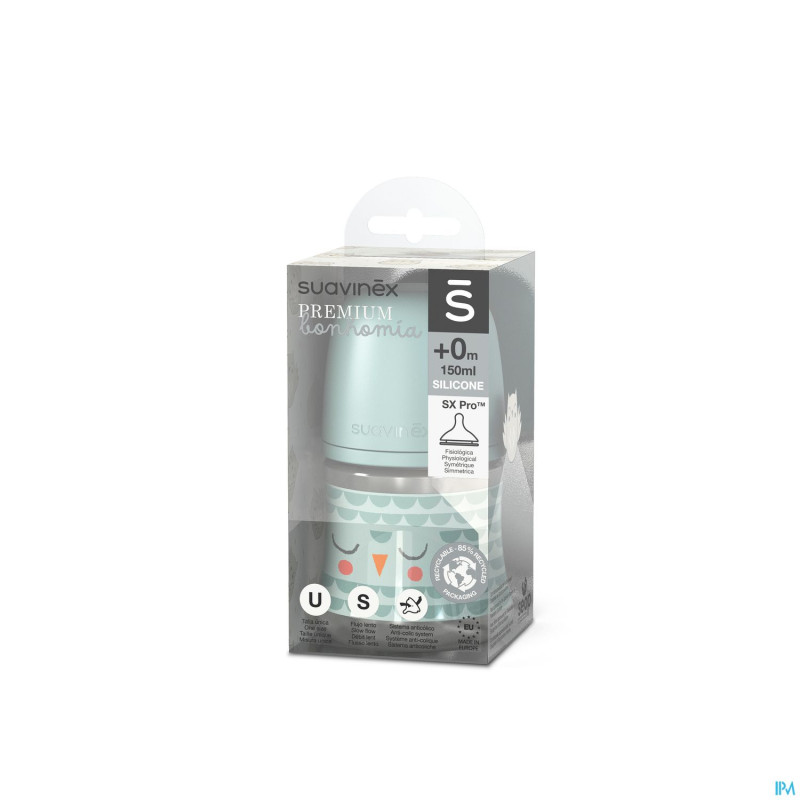 Suavinex bonhomia bottle pa sili.feathergreen150ml