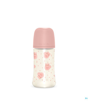 Suavinex bonhomia bottle pa sili. owl pink   270ml