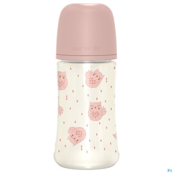 Suavinex bonhomia bottle pa sili. owl pink   270ml