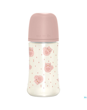 Suavinex bonhomia bottle pa sili. owl pink   270ml