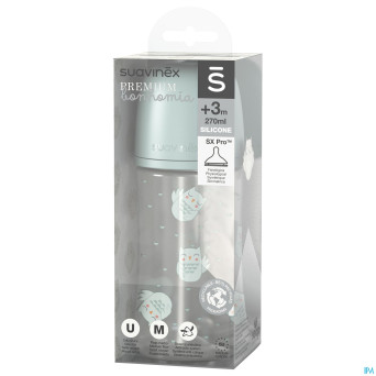 Suavinex bonhomia bottle pa sili. owl green  270ml