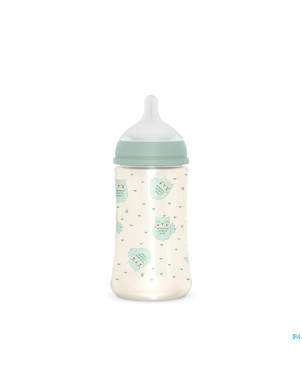 Suavinex bonhomia bottle pa sili. owl green  270ml