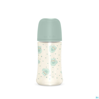 Suavinex bonhomia bottle pa sili. owl green  270ml