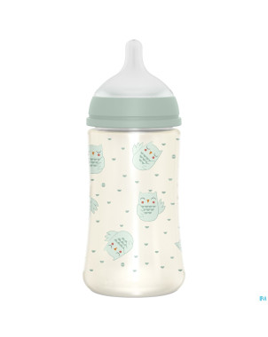 Suavinex bonhomia bottle pa sili. owl green  270ml