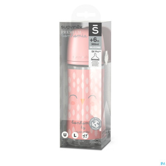 Suavinex bonhomia bottle pa sili.feather pink360ml