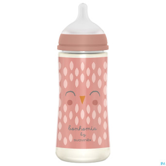 Suavinex bonhomia bottle pa sili.feather pink360ml
