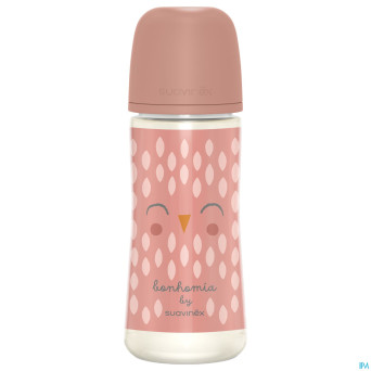 Suavinex bonhomia bottle pa sili.feather pink360ml