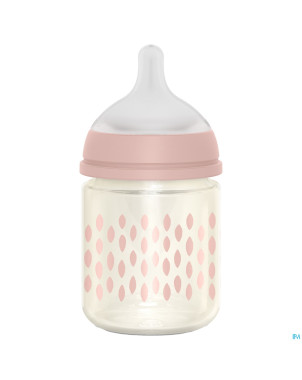 Suavinex bonhomia bottleglas sili.featherpink120ml