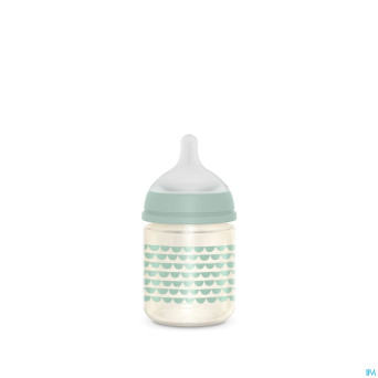 Suavinex bonhomia bottleglas sili.feath.green120ml