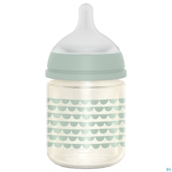 Suavinex bonhomia bottleglas sili.feath.green120ml