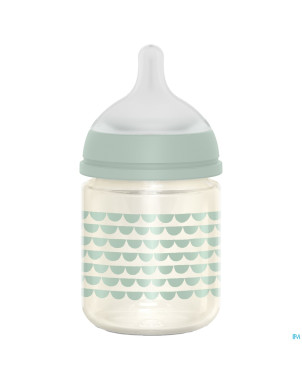 Suavinex bonhomia bottleglas sili.feath.green120ml