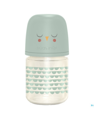 Suavinex bonhomia bottleglas sili.feath.green120ml