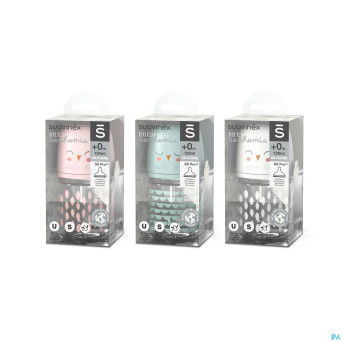 Suavinex bonhomia bottleglas sili.feath.green120ml