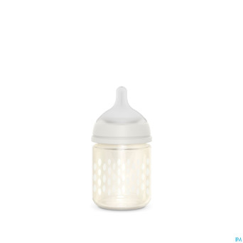 Suavinex bonhomia bottleglas sili.feath.beige120ml