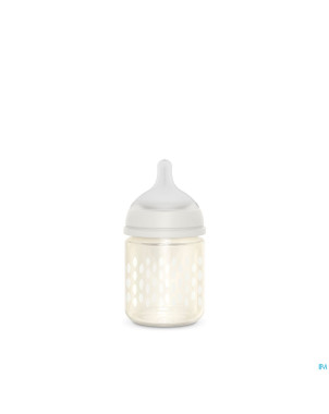 Suavinex bonhomia bottleglas sili.feath.beige120ml