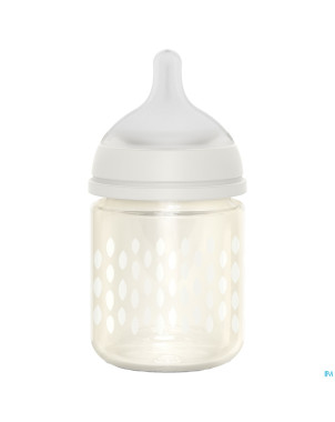 Suavinex bonhomia bottleglas sili.feath.beige120ml