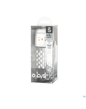 Suavinex bonhomia bottleglas sili.feath.beige240ml