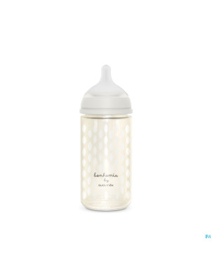 Suavinex bonhomia bottleglas sili.feath.beige240ml