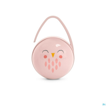 Suavinex bonhomia duo soother holder owl pink