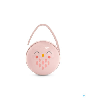 Suavinex bonhomia duo soother holder owl pink