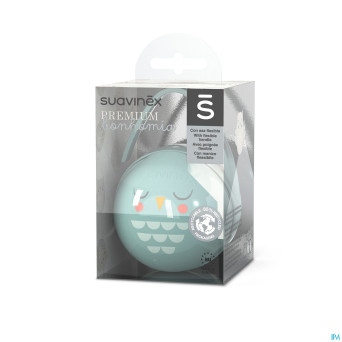 Suavinex bonhomia duo soother holder owl green